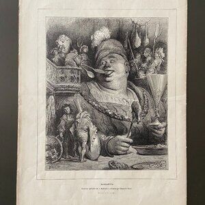 Gustave Dore, Antique Newspaper, Le Monde Illustre, Gargantua